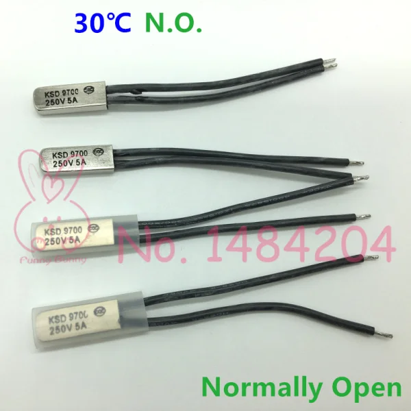 30C Тепловой протектор KSD9700 20 25 30 35 40 45 50~ 65 градусов Цельсия температурный переключатель 250V5A нормально открытый термостат N.O. 5 шт - Цвет: 30C