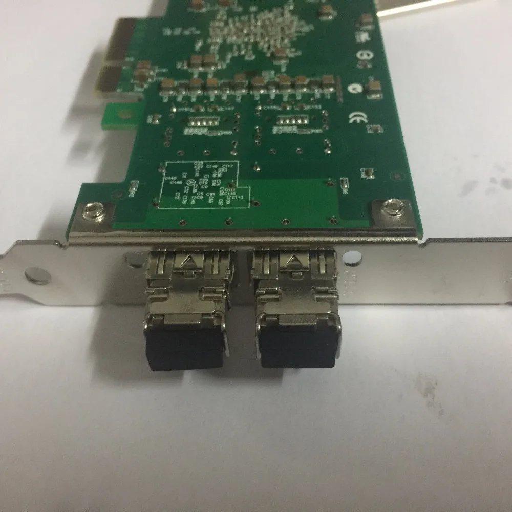 Бесплатная доставка 82576 Чипсет двойной Порты и разъёмы SFP pci e X4 Волокно серверный