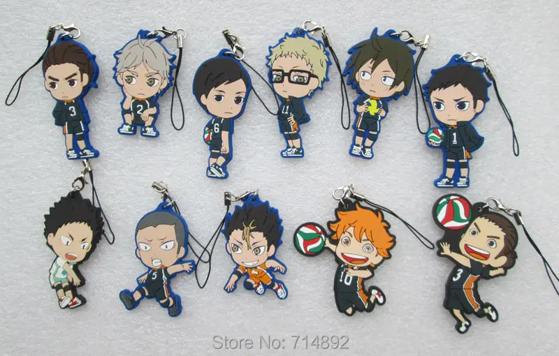 10 комплектов Haikyuu брелки аниме Хината кагаяма Sawamura Sugawara Tanaka nissinoya кулон фигурка