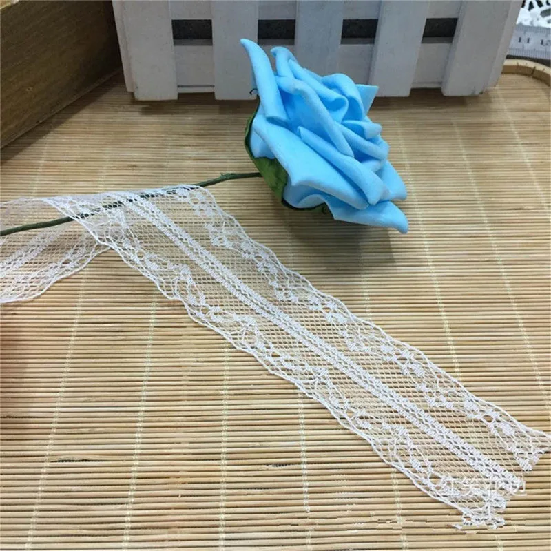 10 Meters 4cm White Polyester Strip Lace Edge Trim Ribbon Fabric Embroidered Applique Sewing Craft Crochet Wedding Dress Clothes | Дом и сад