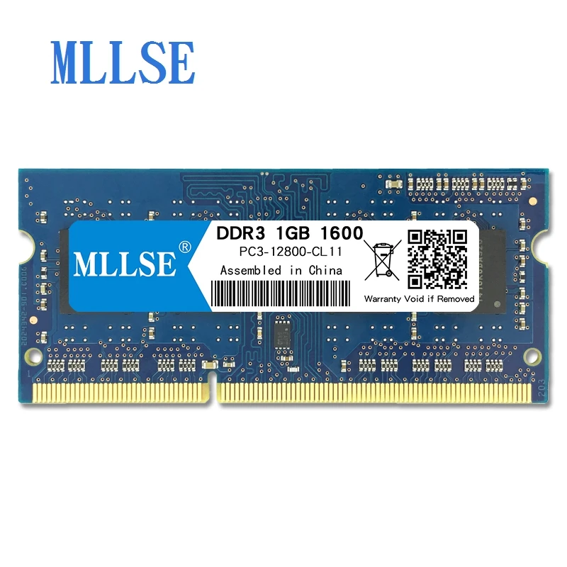 Mllse ноутбук Sodimm Ram DDR3 1 ГБ 1600 МГц 1.5В память для ноутбука PC3 12800S 200pin без ECC RAM