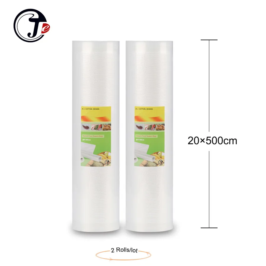 2 Rolls 20x500cm 6 размеров, 12/17/20 мм/22 мм/28/25*500 см вакуумные запайки пакетов пакеты для вакуумной упаковки зерна машины для упаковочных материалов, пищевая упаковочная машина - Цвет: 2 Rolls 20x500cm