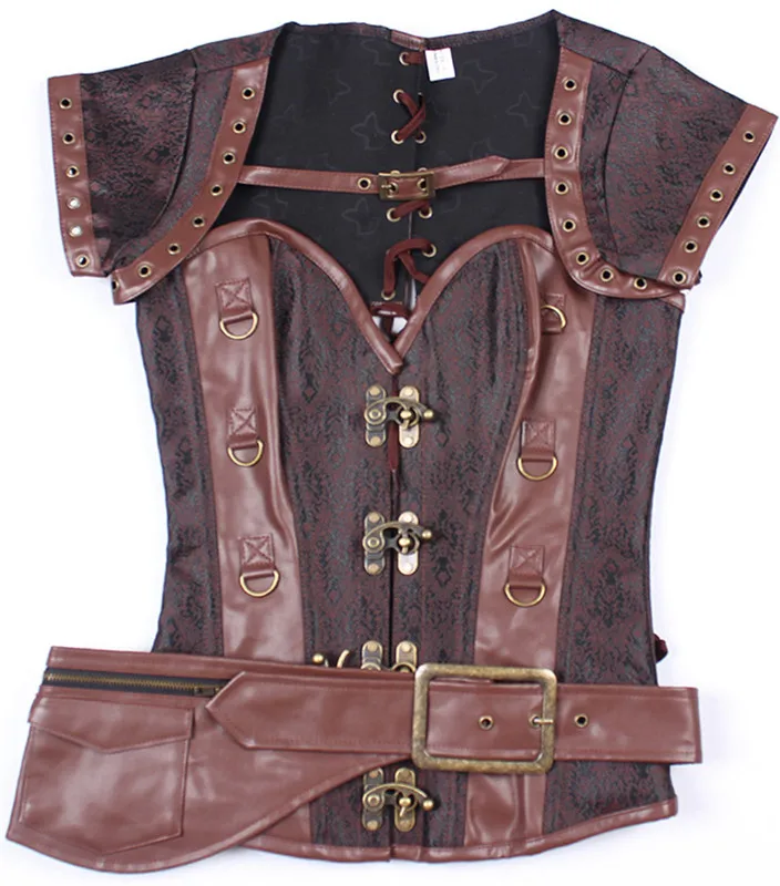 Сексуальная ретро женское белье женщины стали костяком Overbust готический корсет