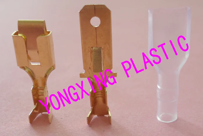 

400piece/lot motorcycle termial kits 6.3 brass male and female insulated terminal block sleeves