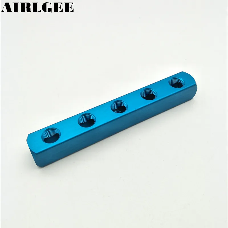 1/4pt 5-way Air Hose Pipe Inline Manifold Block Splitter Pneumatic Tools Fittings Free Shipping