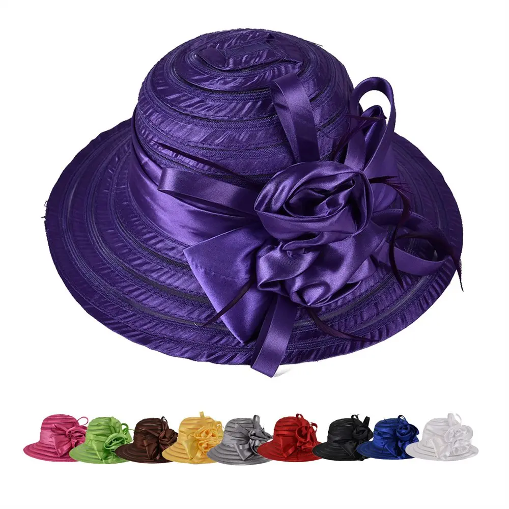 Шляпа VOBOOM из органзы Женская Солнцезащитная шляпа с широкими полями зеленого