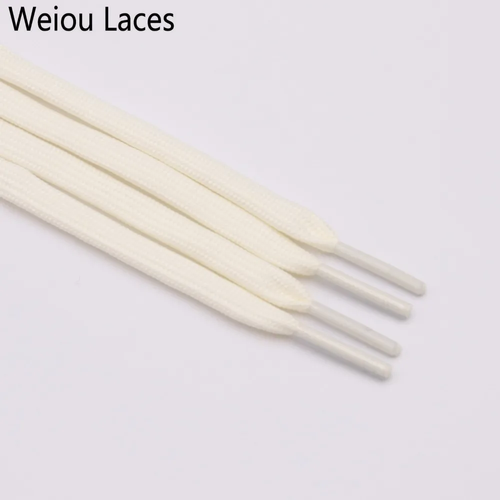 3001 Beige White Weiou Новые 7 мм 34 однотонные шнурки пара классических полых двойных плоских шнурков тканые шнурки Спортивные Повседневные шнурки - Цвет: 3001 Beige White