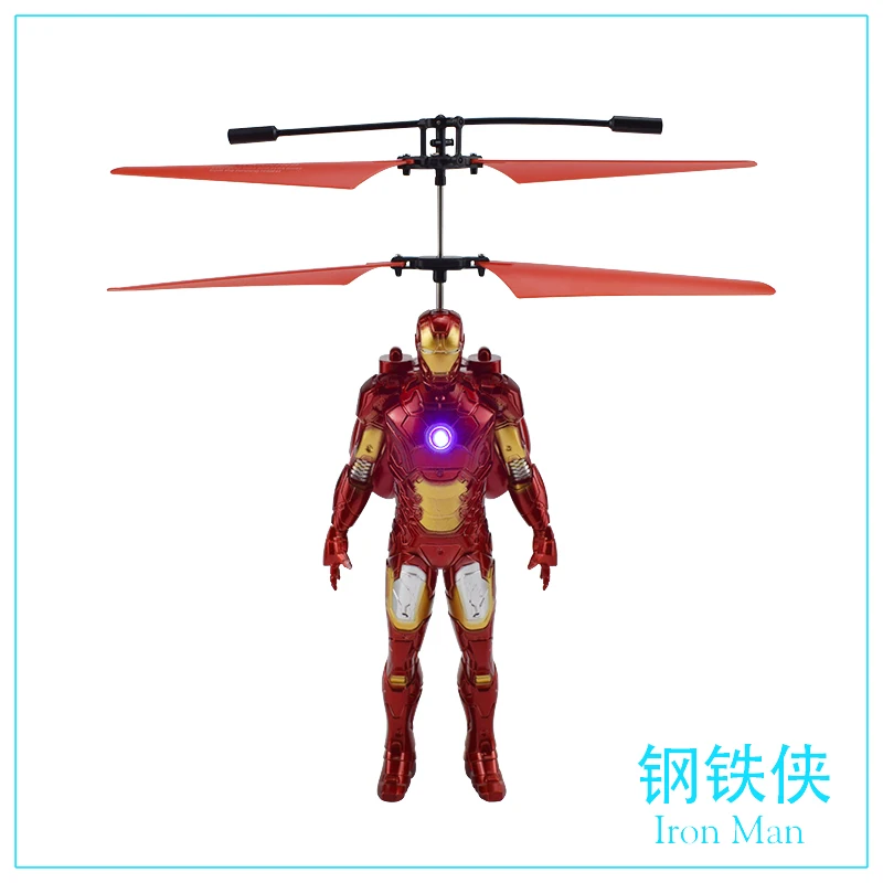 Iron man foam box Мстители супергерой индукционный самолет мини Радиоуправляемый Дрон летающие игрушки светодиодный освещение детский подарок новейший против летающий шар мини Дрон подарок - Цвет: Iron man foam box