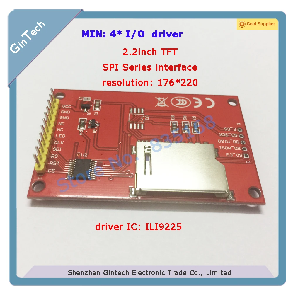 2 дюймовый TFT SPI последовательный LCD Разрешение 176*220 ЖК дисплей для arduino 5V/3 3 V