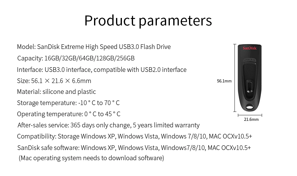 Оригинальная usb-флешка SanDisk CZ48, USB флеш-накопитель 3,0, 64 ГБ, флеш-накопитель, 16 ГБ, 32 ГБ, 128 ГБ, 256 ГБ, USB 3,0, карта памяти, флешка