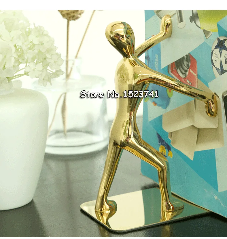 1 пара/лот модный классный металлический книжный конец в форме человека из