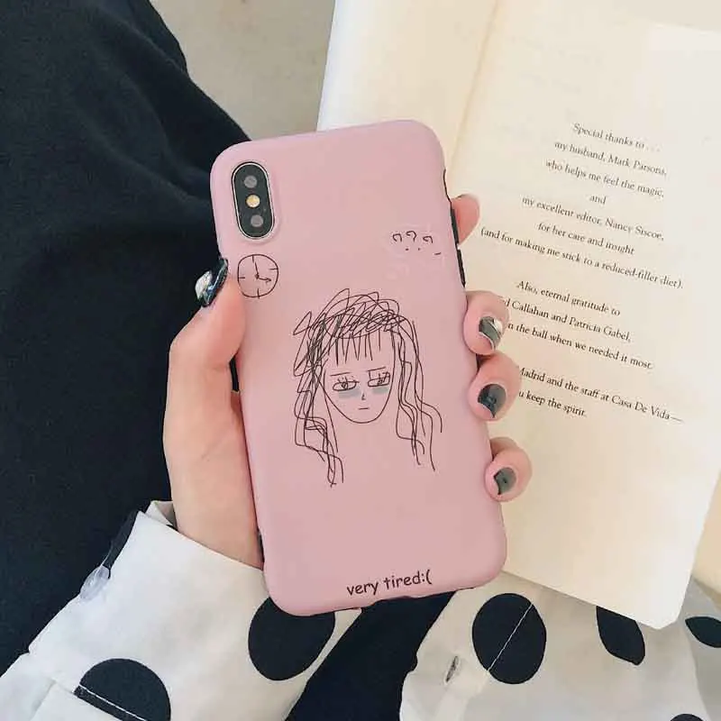 JIBAN Ins иллюстрация девушка телефон оболочки для iphone xs max XR X чехол телефона мягкий