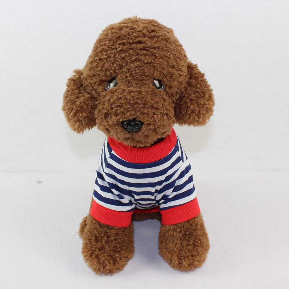 Transer Jersey Perro Dog Clothing Cotton Stripe T-Shirt Puppy Costume For Small Spring Clothes Dogs 18 Dec17 P40 | Дом и сад