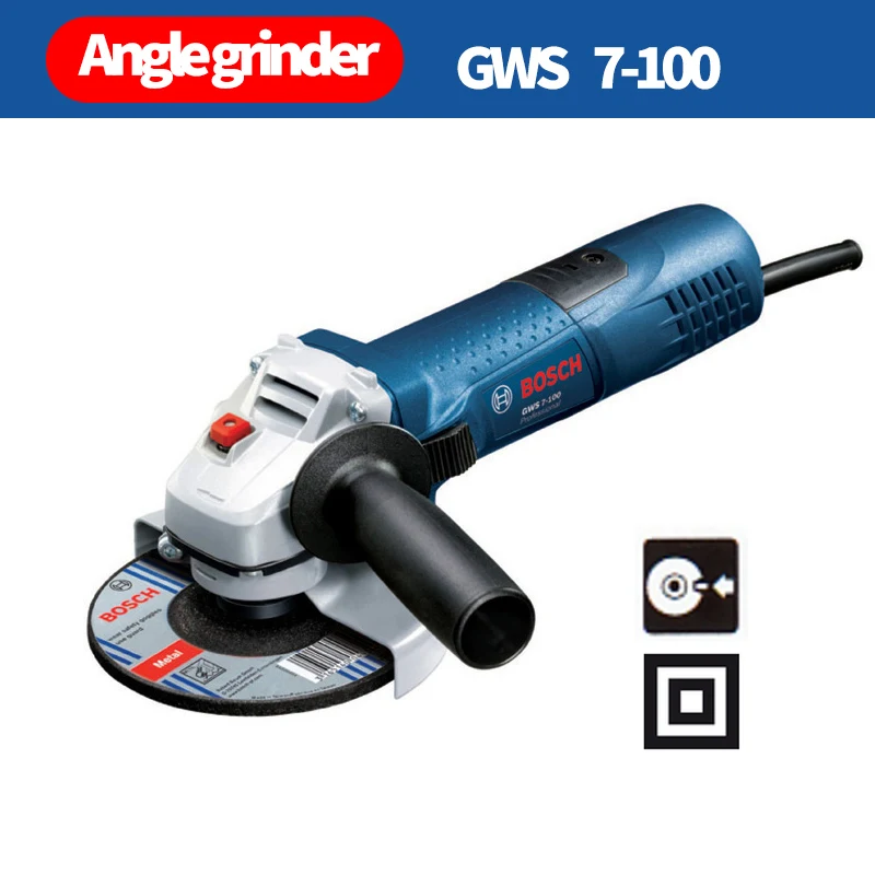 GWS 7-100 Bosch GWS серии угловая шлифовальная машина для резки металла полировальная машина Обновленная новая шлифовальная машина для металла - Цвет: GWS 7-100