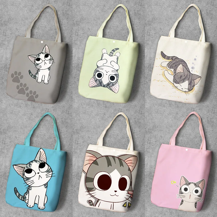 Модная домашняя дорожная сумка Chi's Sweet для покупок холщовые сумки Cat женская
