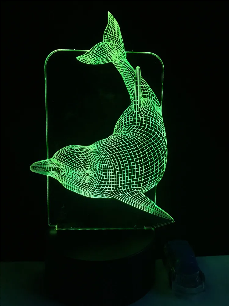 GAOPIN животных Дельфин 3D светильник цветная (RGB) Светодиодная лампа USB Настроение