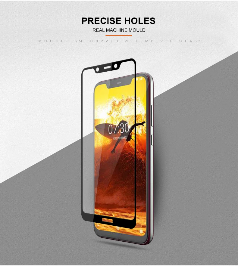 Для Nokia X7 Экран протектор Mocolo для Nokia X7 полное покрытие с уровнем твердости 9 H Стекло пленка для Nokia обработана на X7 закаленное Стекло Экран протектор