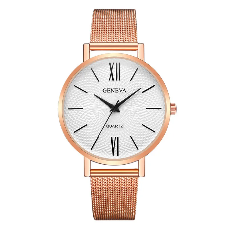 Geneva роскошные женские часы из нержавеющей стали Relojes Para Mujer модные повседневные женские часы с пряжкой часы женские кварцевые часы