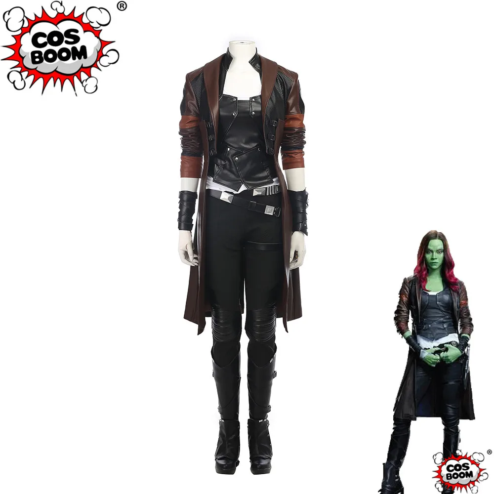 COSBOOM Guardians of the Galaxy 2 Gamora костюм для взрослых женщин Хэллоуин Карнавал косплей