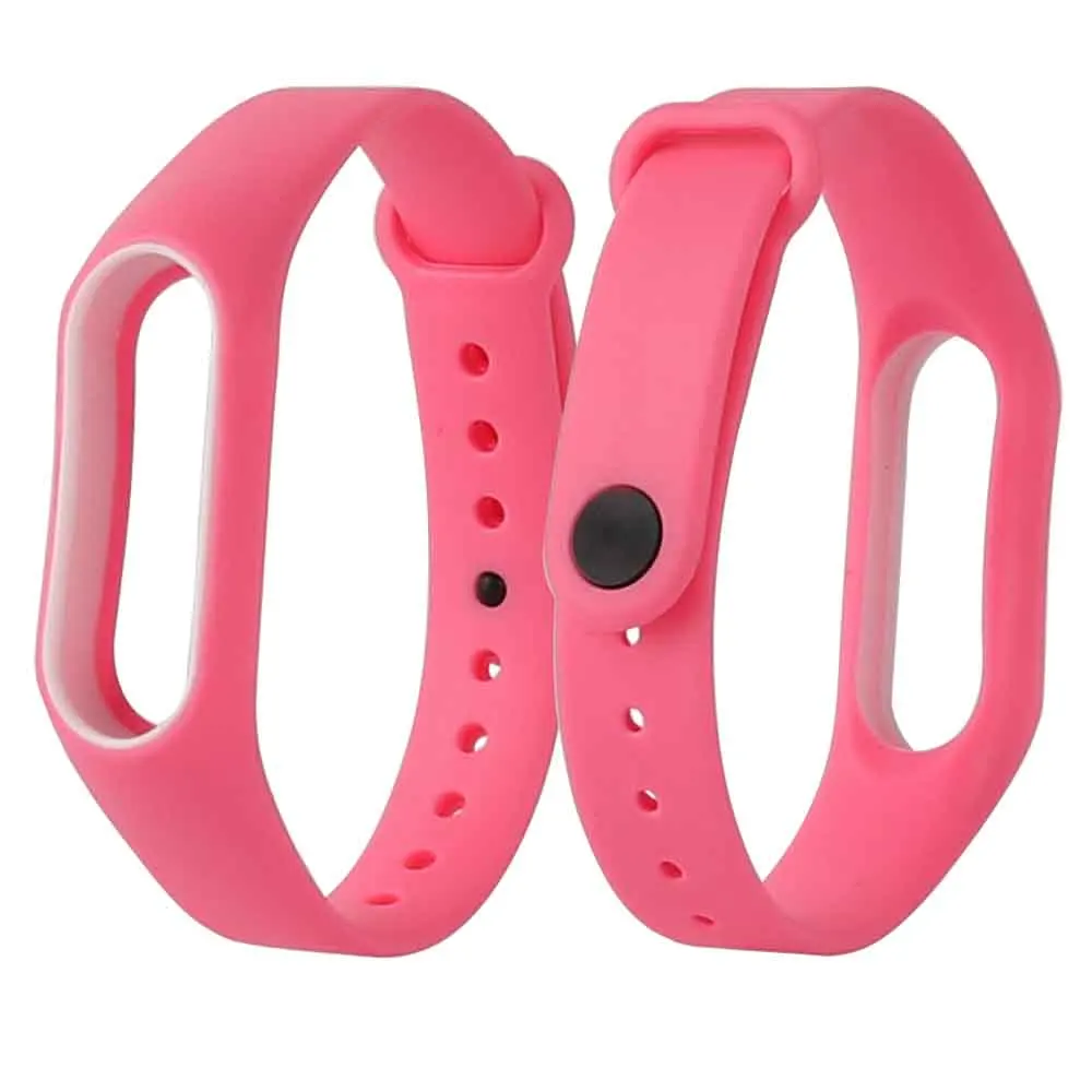 Pink Двойной Цветной ремешок mi Band 2 сменный спортивный ремешок на запястье анти-потеря силиконовый браслет аксессуары для Xiao mi band 2 умный Браслет - Цвет: Pink