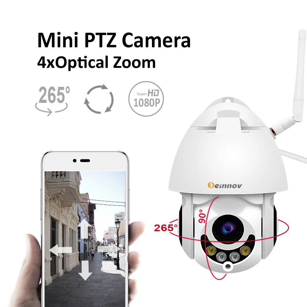 Einnov 4xzoom 1080P 2MP PTZ IP камера CCTV домашняя беспроводная безопасности Wifi Аудио система
