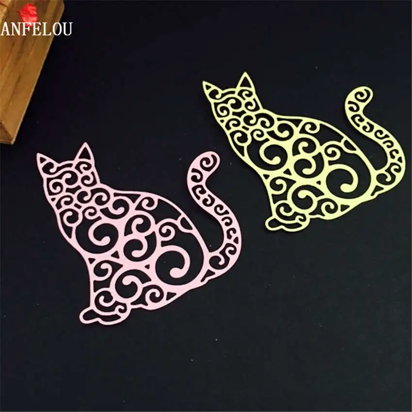 PANFELOU металлическое ремесло по кошка с длинным хвостом бумагопрессующий режущий