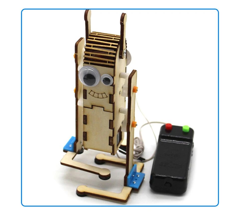 Wire Control Wooden Walking Robot DIY Physics Scientific Experiment Toy Assembled Materials Kits Model |