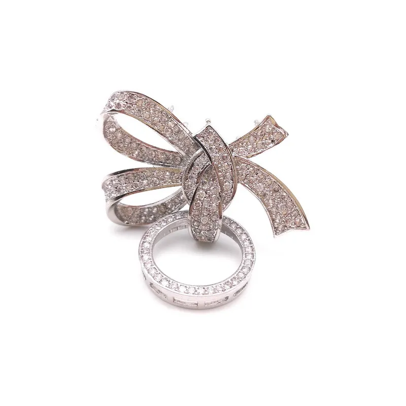 SHAOJIA высококачественные кубические циркониевые подвесные бусины с двумя ножками, подходят для женщин, цепочка с бантом, браслеты и ожерелья своими руками, ювелирные изделия