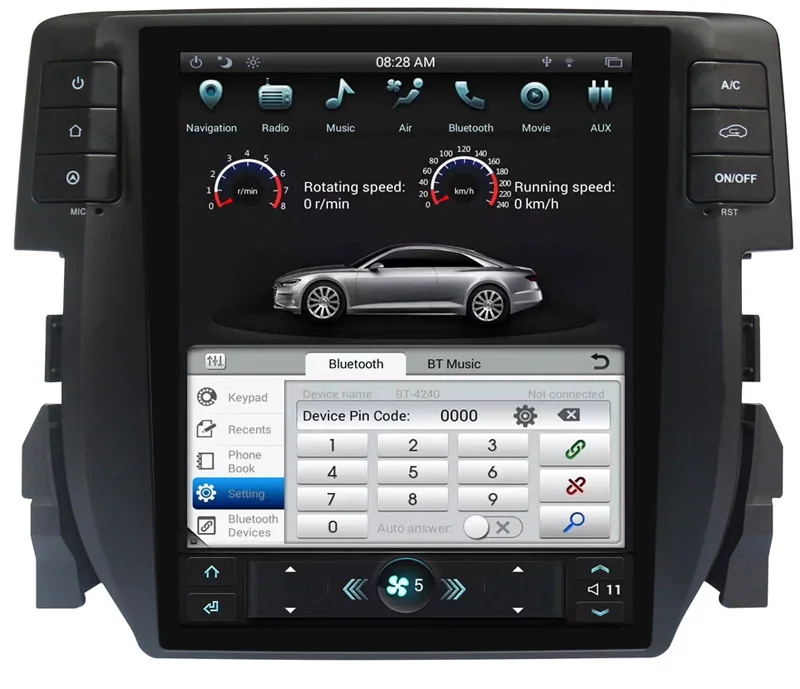 Tesla вертикальный экран Android система автомобиля Радио DVD gps навигация для Honda Civic поддержка 3/4G карта сети