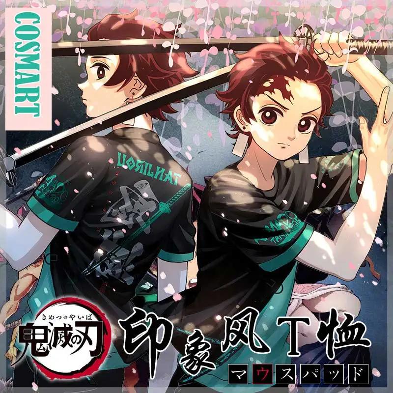 [В наличии] Аниме! Убийца демонов киметасу no Yaiba Kamado Tanjirou косплей футболка Летняя
