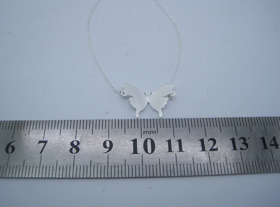 Стерлингового серебра 925 ожерелье бабочки кулон ручной работы оригинальный