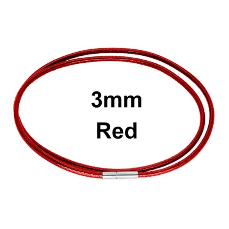 Red-3mm Цепочки и ожерелья шнур 1~ 3 мм застежка из нержавеющей стали кулон с серебряной PU кожаный плетеный шнур Цепочки и ожерелья для женщин с украшением в виде кристаллов для изготовления ювелирных изделий - Цвет: Red-3mm