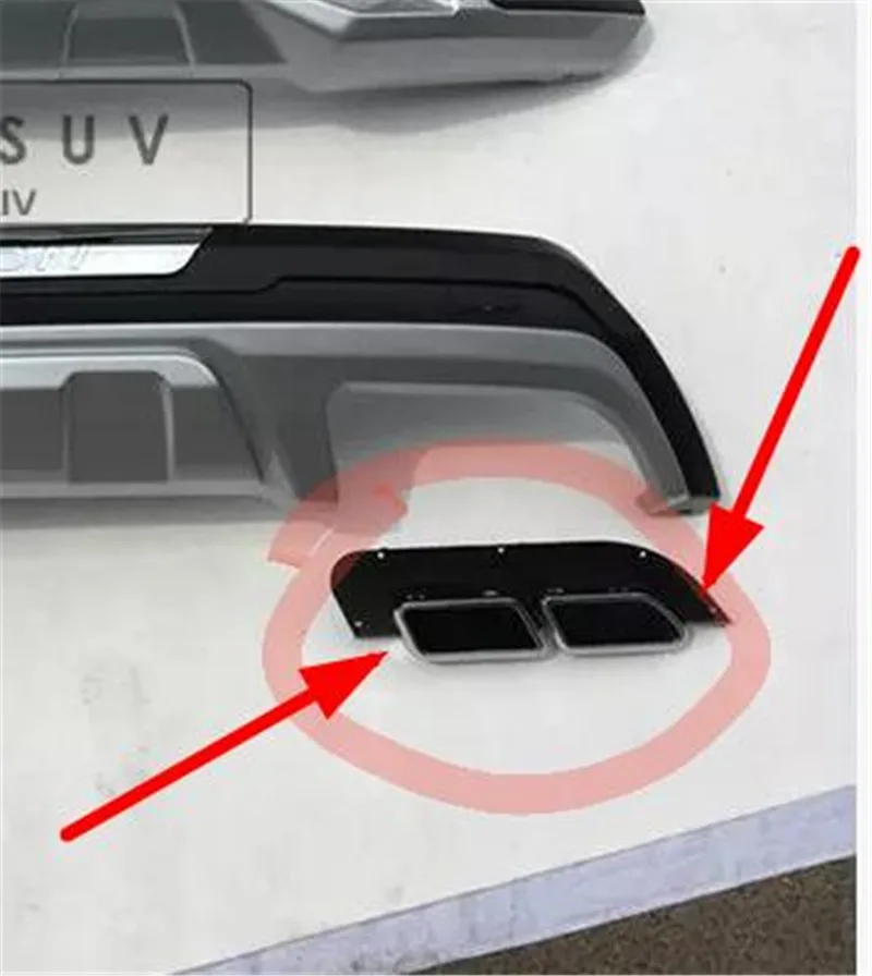 Для 2015 2016 2017 Hyundai Tucson выхлопная труба заднего бампера отделка выхлопной трубы