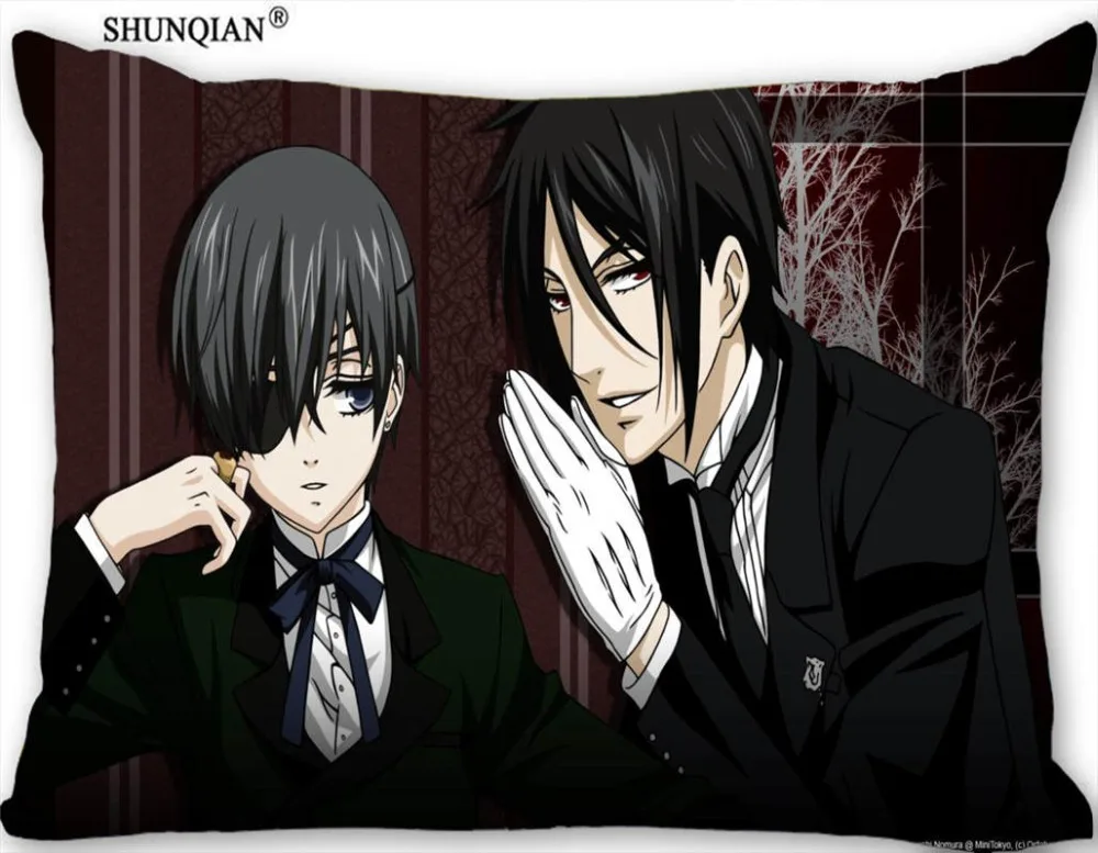 Горячая Хороший Черный Дворецкий Прямоугольник Наволочка Чехол На Молнии