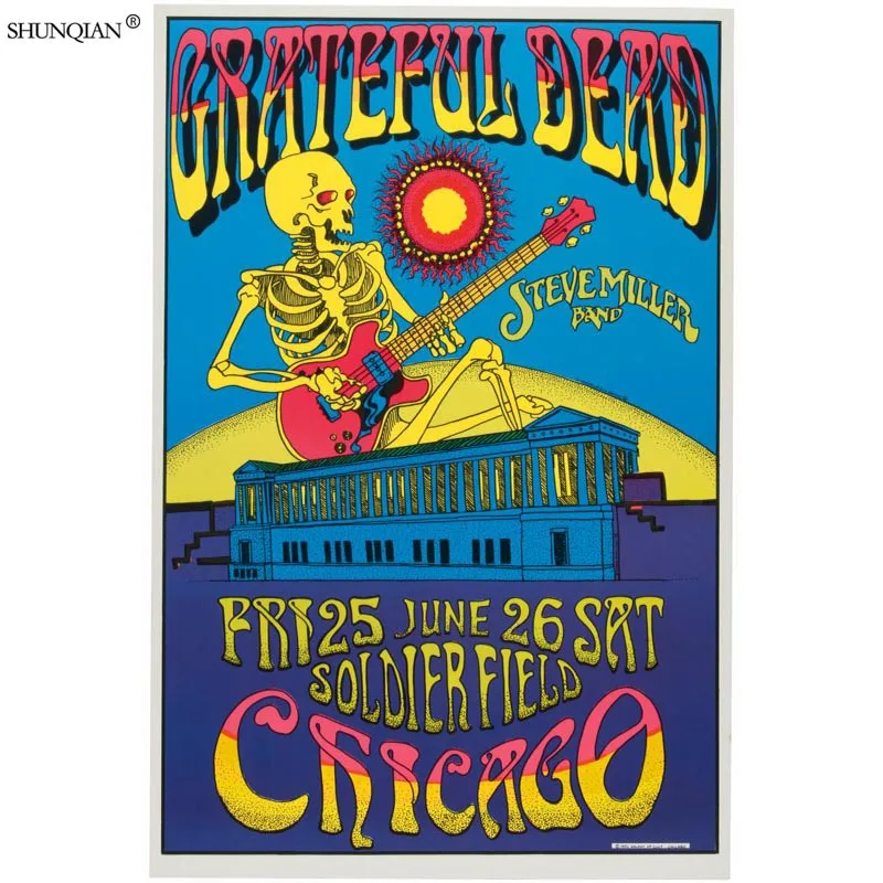 Grateful Dead постер из шелковой ткани печатный плакат тканевый настенный на заказ