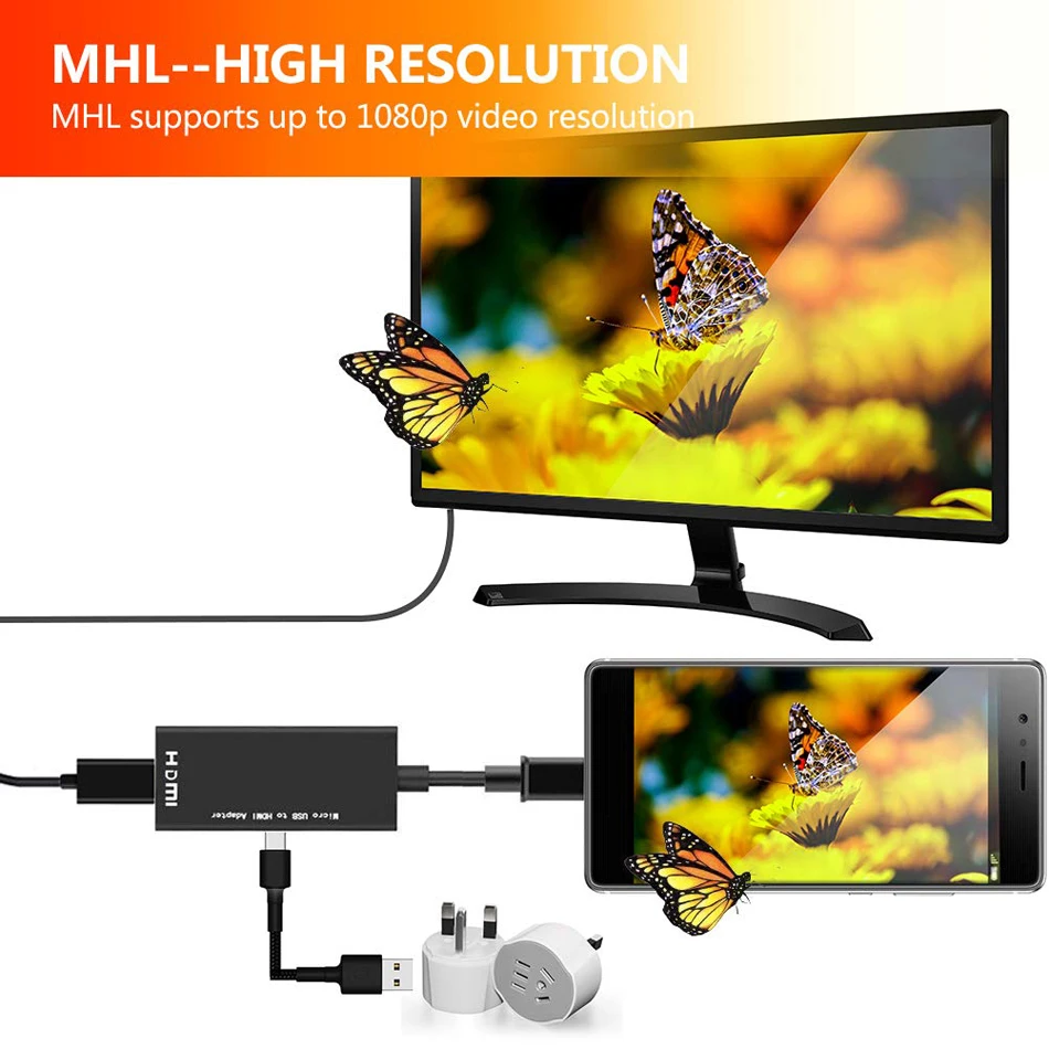 JKING Micro USB к HDMI 1080P HD аудио-видео кабель для HDTV конвертеры адаптеры для samsung huawei Android телефон планшет