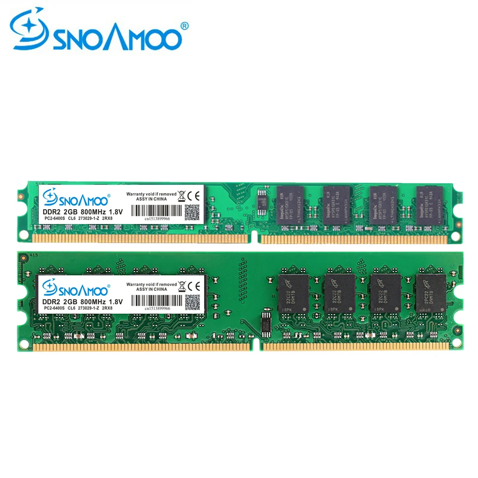 SNOAMOO Настольный ПК Ram DDR2 2gb 800Mhz 667Mhz 1 8 V работа все INTEL и AMD PC2 6400 240Pin CL6 CL5 супер