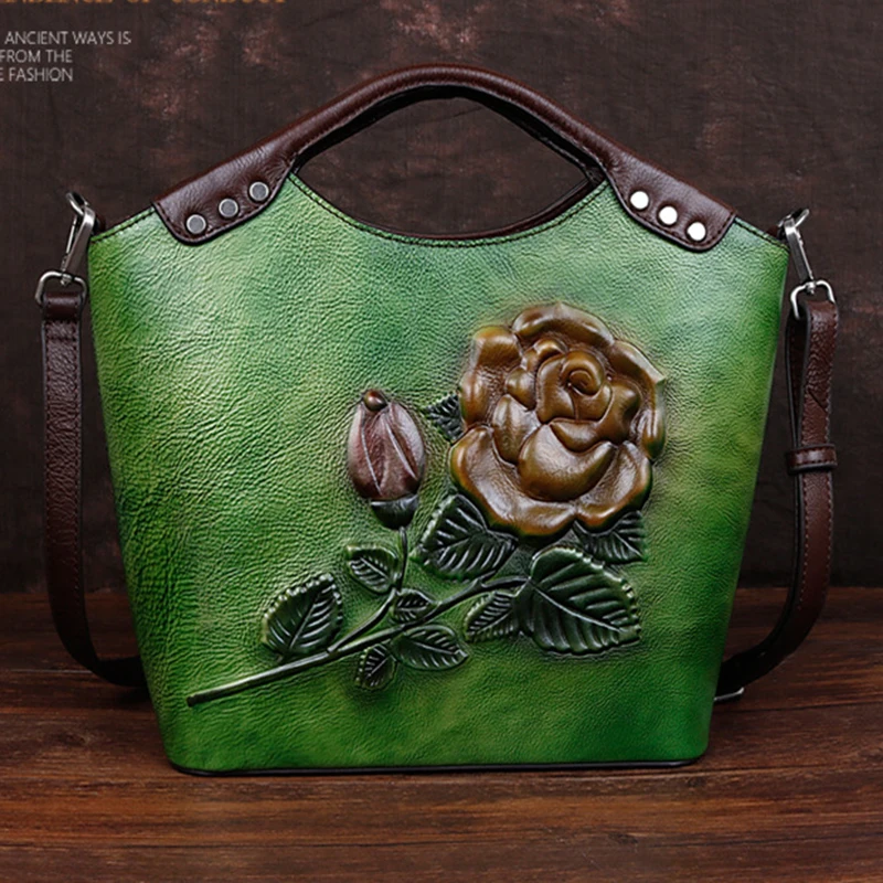 Сумка-мессенджер из натуральной кожи женская сумка с тиснением