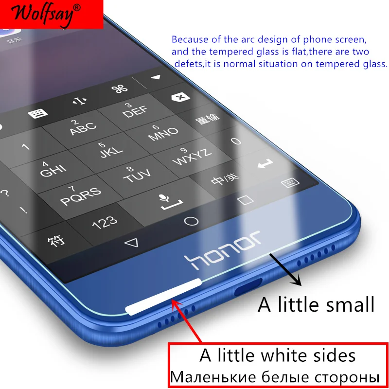 2 uds para Protector de pantalla Huawei Honor 8 vidrio templado para Huawei Honor 8 pel&iacute;cula de vidrio para Honor 8 pel&iacute;cula protectora fina Wolfsay-1