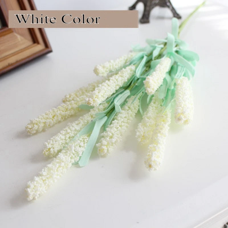 white 1pcs 1 шт. украшение Романтический Прованс цветок лаванды шелковые искусственные цветы декоративные искусственные растения для дома Свадебная вечеринка - Цвет: white 1pcs