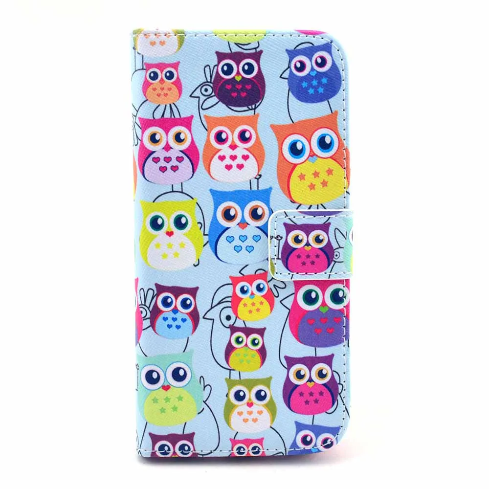 Blue Owl С милой совой кошелек Флип Магнитный чехол для samsung Galaxy S3 I9300 S3 мини I8190 S4 i9500 S4 мини I9190 S5 S6 Edge Note 4 крышка B21 - Цвет: Blue Owl