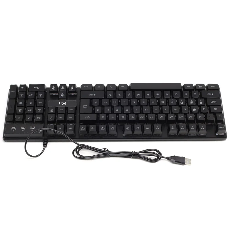 Rii RK100 Проводная клавиатура 3 цвета с подсветкой профессиональная Механическая