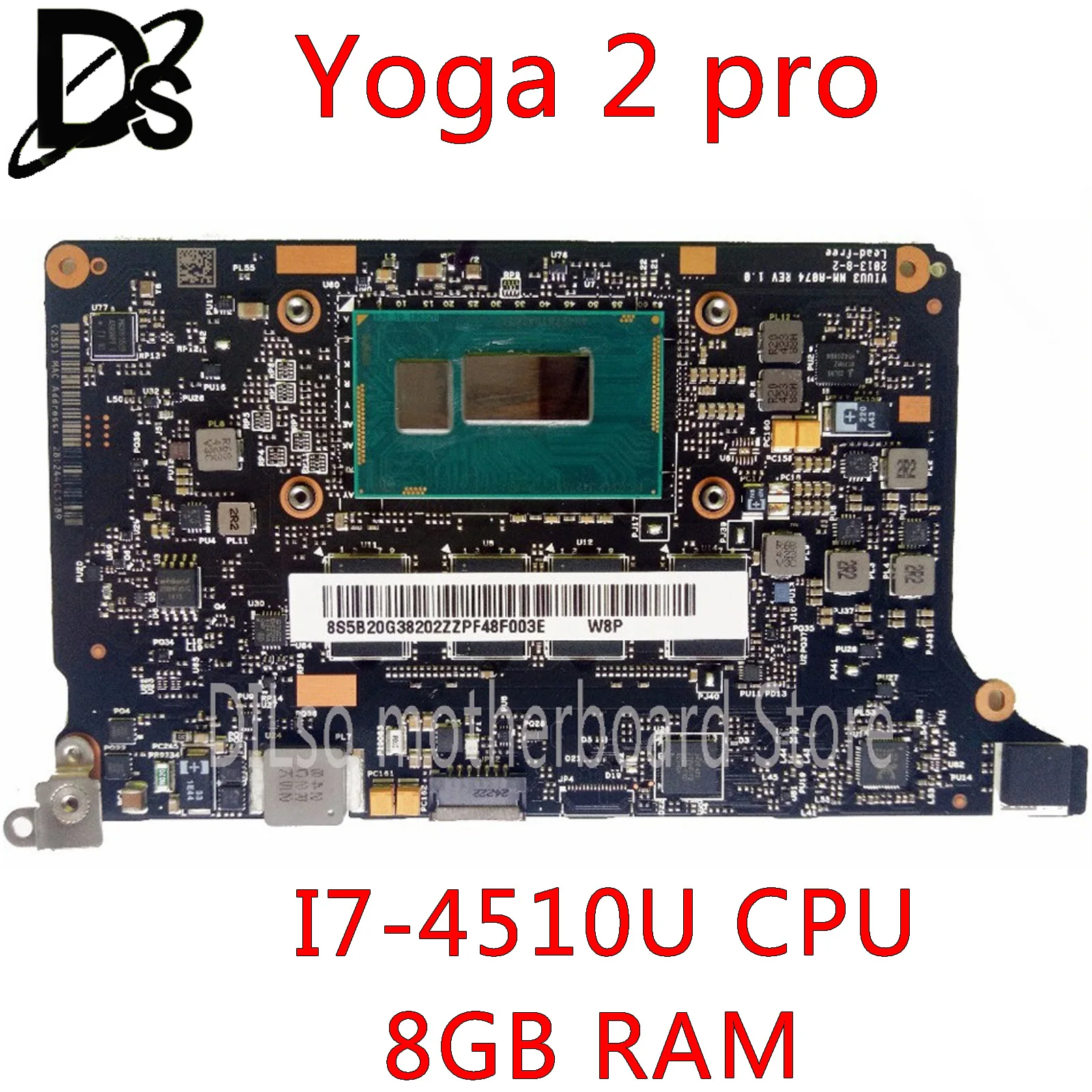 KEFU NM-A074 для lenovo Yoga 2 Pro, материнская плата для ноутбука 5B20G38213 VIUU3 NM-A074 i7-4510U, процессор 8 Гб оперативной памяти, mothebroard