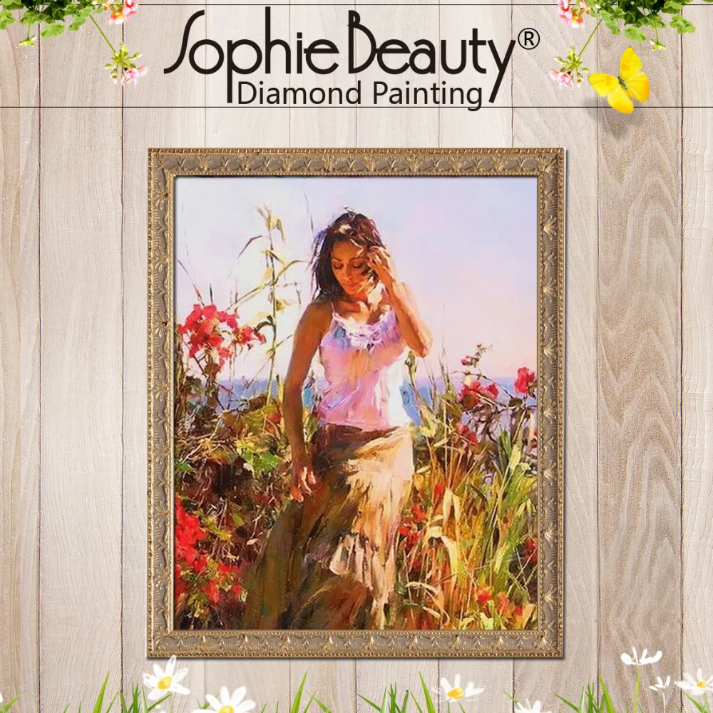 

Новинка 2018, картина из страз «сделай сам» Sophie Beauty, вышивка, спальня, леди, цветок, вышивка, мозаика, Наборы для творчества