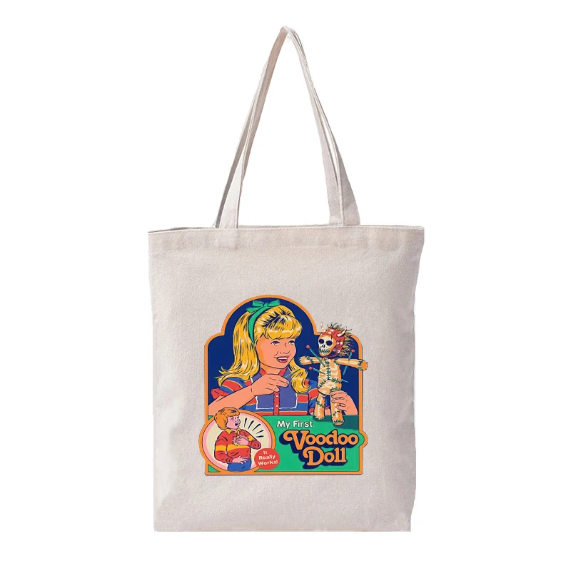 Забавная мультяшная моя первая кукла вуду Холщовая Сумка-тоут из эко-хлопка