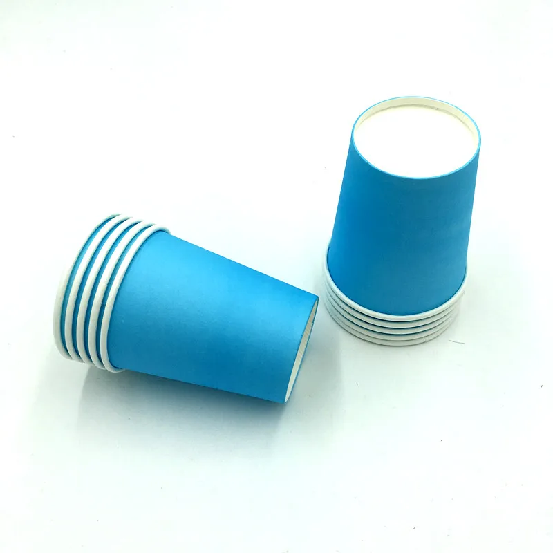 light blue 10 шт./лот, однотонные стаканчики, детские принадлежности для дня рождения, однотонные бумажные стаканы, вечерние стаканы для дня рождения - Цвет: light blue