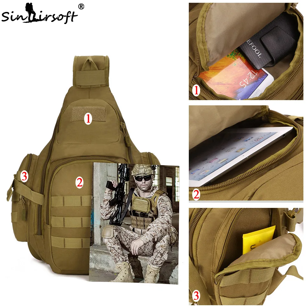 SINAIRSOFT 14 iches Ноутбука Molle Военный Рюкзак Мужчины Спортивная Сумка Нейлон Плеча