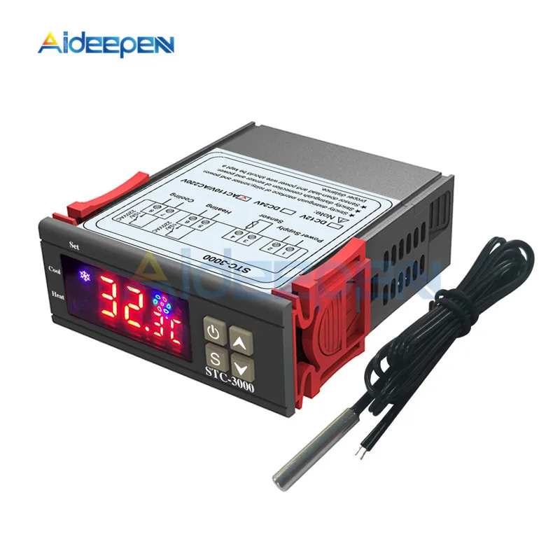 STC-3000 AC 110-220V AC 110-220V DC 12 V-72 V STC-100 STC-1000 SHT2000 STC-3000 Цифровой термостат регулятор температуры термометр датчик гигрометр - Цвет: STC-3000 AC 110-220V