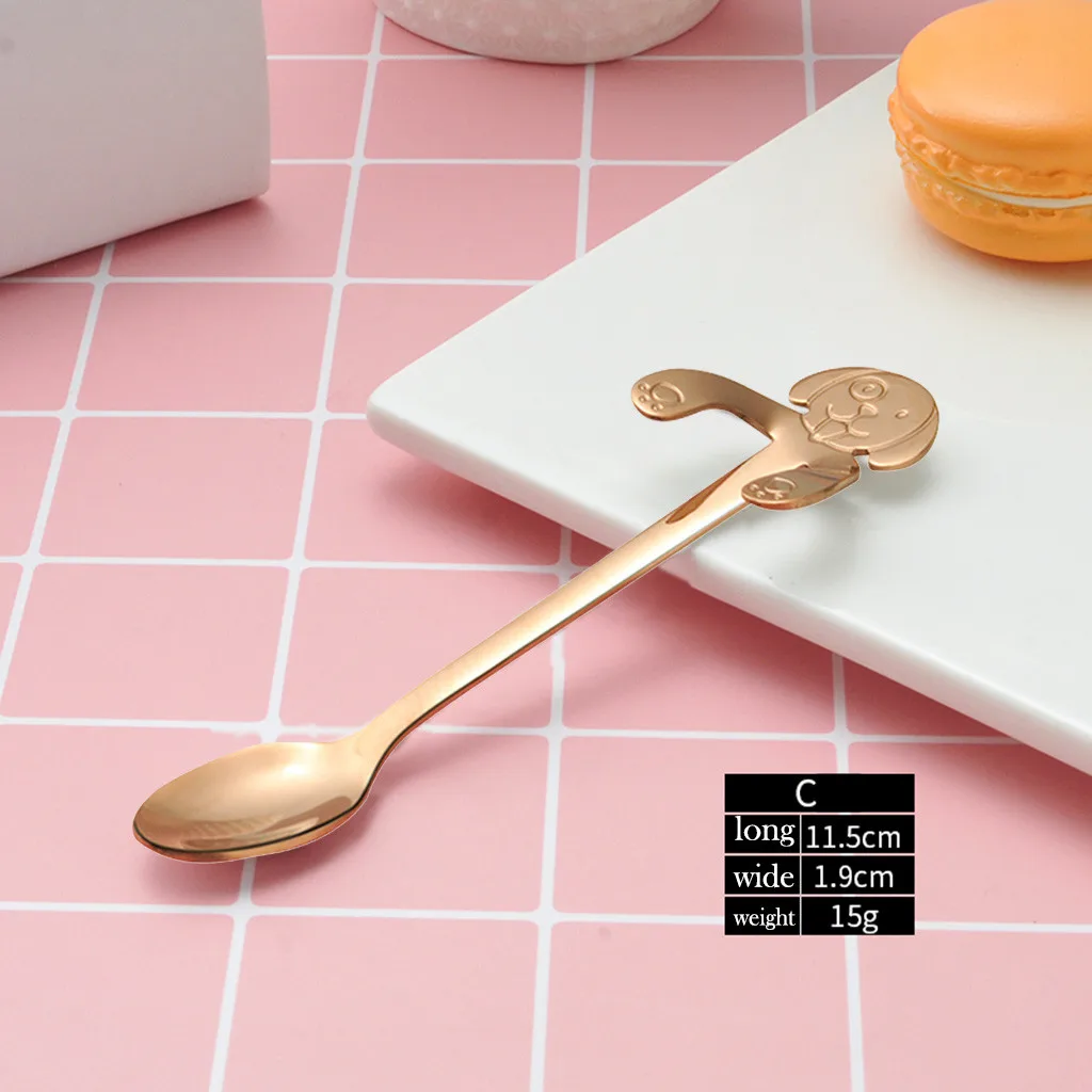 Милый ложка с собакой длинной ручкой столовые приборы Кофе инструментов для