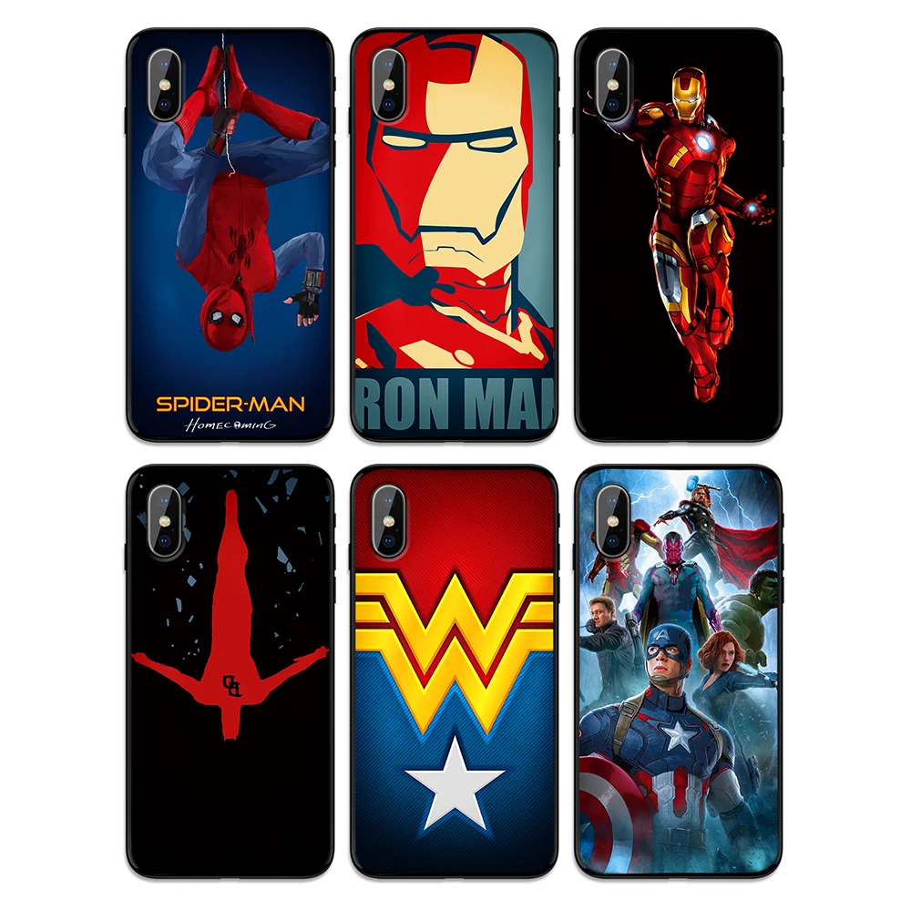 Мягкий чехол из ТПУ с супергероем Железным человеком для Apple iPhone 6 6S 7 8 Plus 5 5S SE X XS MAX